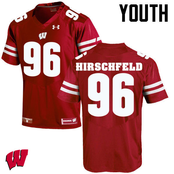 Wisconsin Badgers Youth #96 Billy Hirschfeld NCAA Under Armour Authentic Red College Stitched Football Jersey ZZ40H72KJ